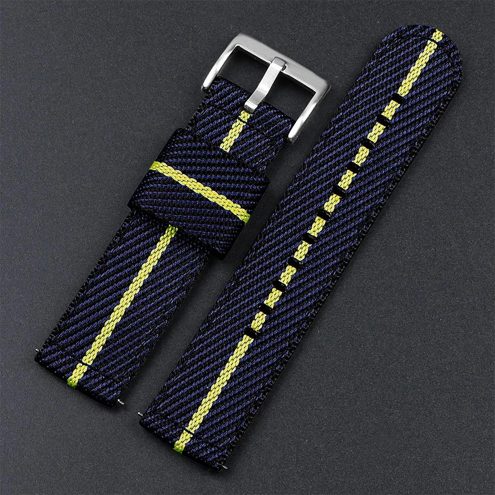20mm 22mm Nylonowy Pasek do Zegarka Premium Gładki Miękki Nylon Sportowe Paski Zamienne Szybkozłącze Uniwersalna Płócienna Bransoleta Pasek do Zegarka