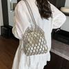 Damen-Einschultertasche Fertigprodukt - Handgewebte Handtasche mit Kettenriemen - Damen-Tasche
