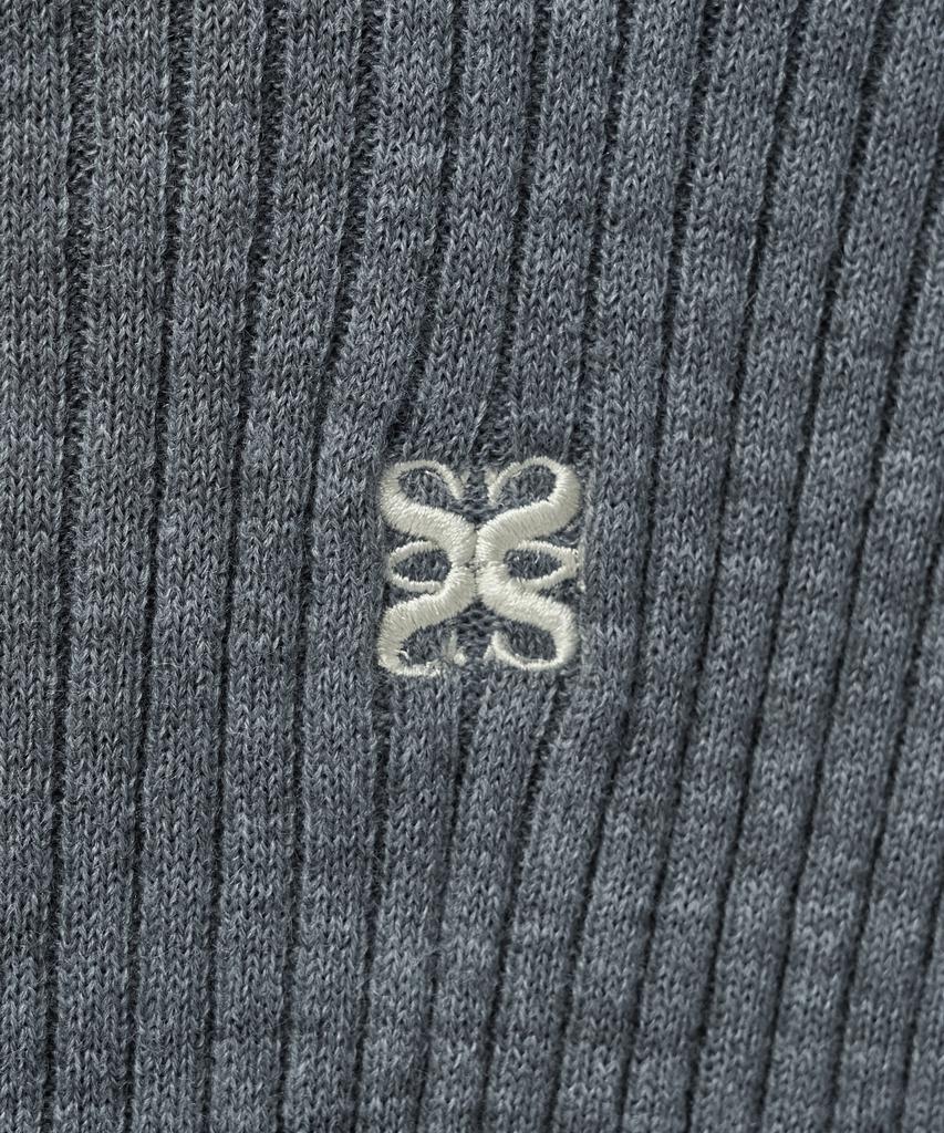 Seteo (W) Cuff Mock Neck Knit Melange Gray