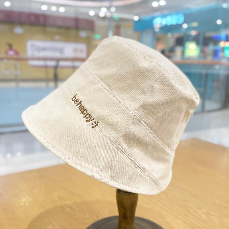 

Stylish Fresh Literary Bucket Hat Women Embroidered Design Size Adjustable бежевий