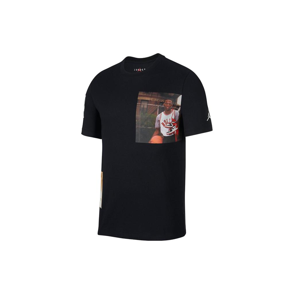 Jordan Round Neck Printed Casual Basketball Short Sleeve T-Shirt Men Tops Black AO0646-010