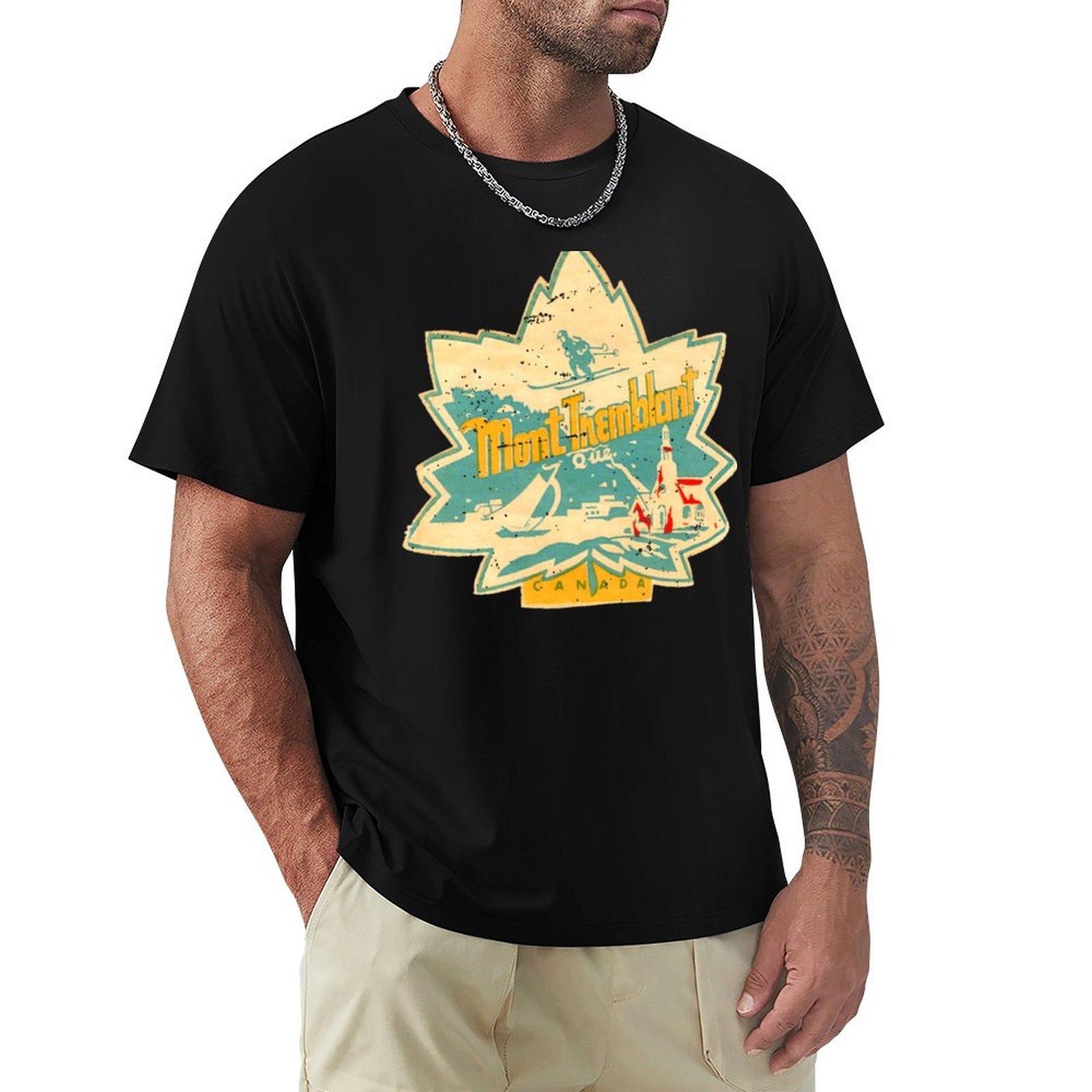 

Mont Tremblant Quebec Skiing Vintage TShirt topping summer clothes designer shirts fitted t shirts for men 4XL