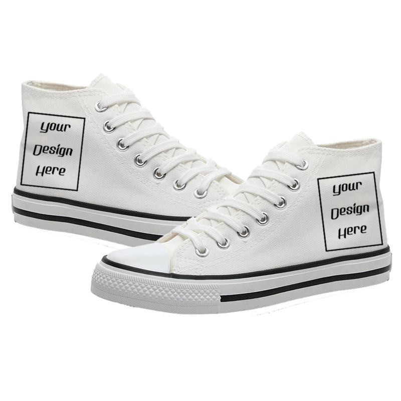 

Индивидуально напечатанные высокие парусиновые туфли, ретро классические парусиновые туфли, студенческие парные повседневные туфли с принтом 44 белый