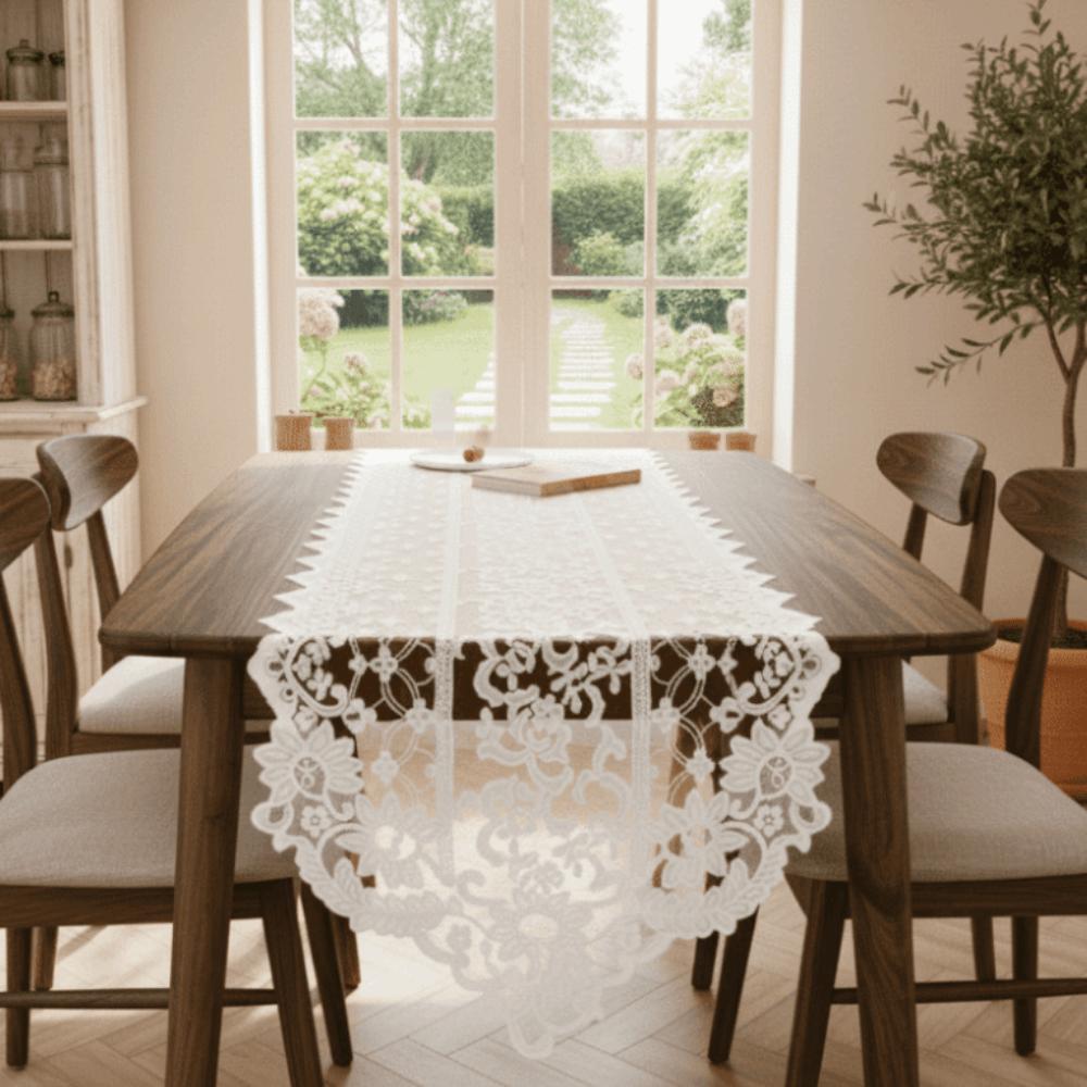 Elegant Lace Table Runner French Style Table Cover Romantic Table Flag  Dining Room