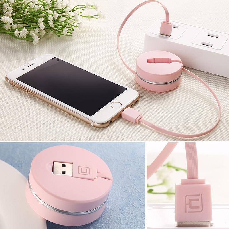 Box Round Retractable Data Cable Multi Functional Charging Cable Iphone For