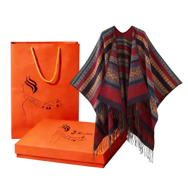 

Women s Ethnic Striped Jacquard Shawl Scarf