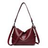 PU Leather Commuter Fashi Vintage Casual Tote Bag Maillard Stylish Crossbody Bags for Women Texture Large Capacity Temperament