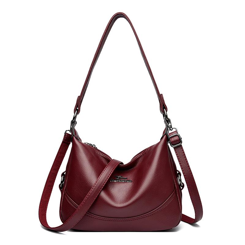 PU Leather Commuter Fashi Vintage Casual Tote Bag Maillard Stylish Crossbody Bags for Women Texture Large Capacity Temperament