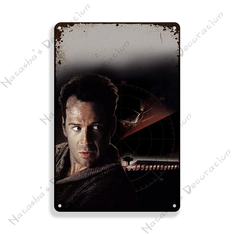 American Movie Die Hard Metal Signs Retro Metal Tin Sign Garage Man Cave Wall Decor Retro Metal Signs Vintage Industrial Decor
