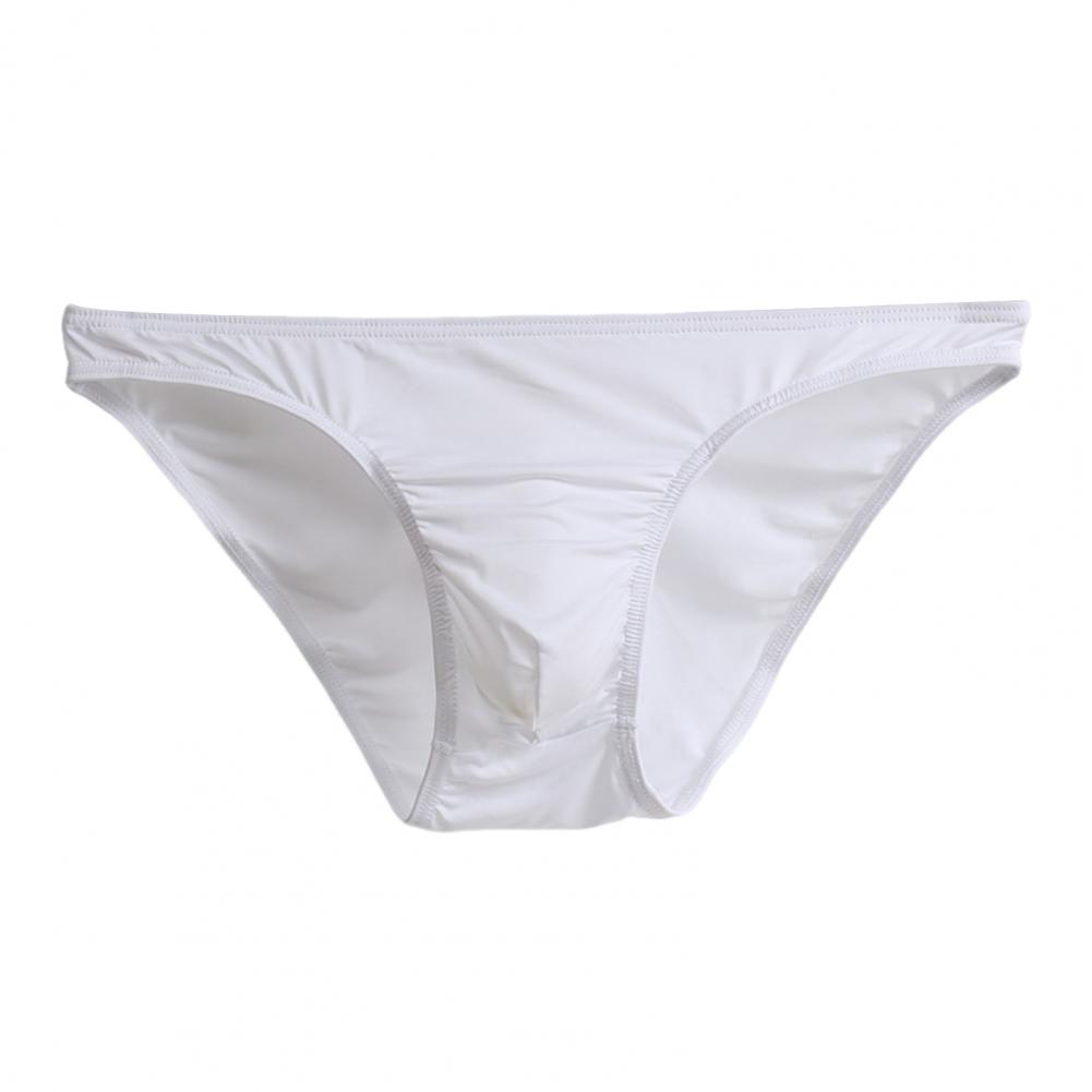 Men Summer Briefs 3D U-convex Low-rise U-convex Thin Panties Single Color Three-dimensional Pouch Underwear