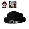 Women Felt Top Cap Girls Chauffeur Hat Adult Felt Beanie Winter Casual Headdress
