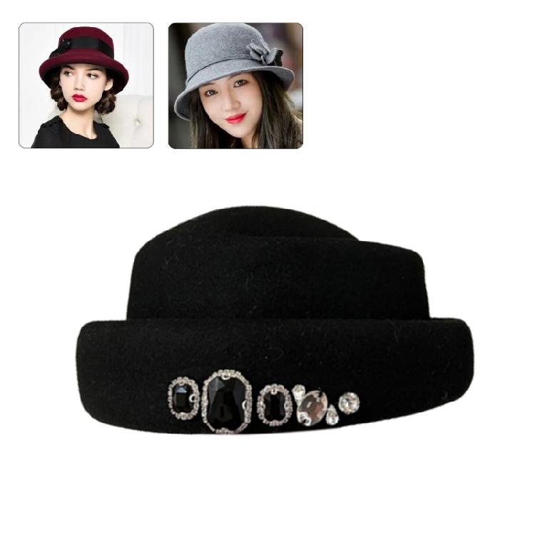 Women Felt Top Cap Girls Chauffeur Hat Adult Felt Beanie Winter Casual Headdress