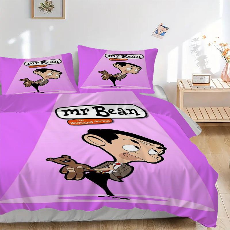 Mr Bean Bedding 3 Piece Set HD Print Duvet Cover Pillowcases for Teens Adult Bedroom Decoration Christmas Gift