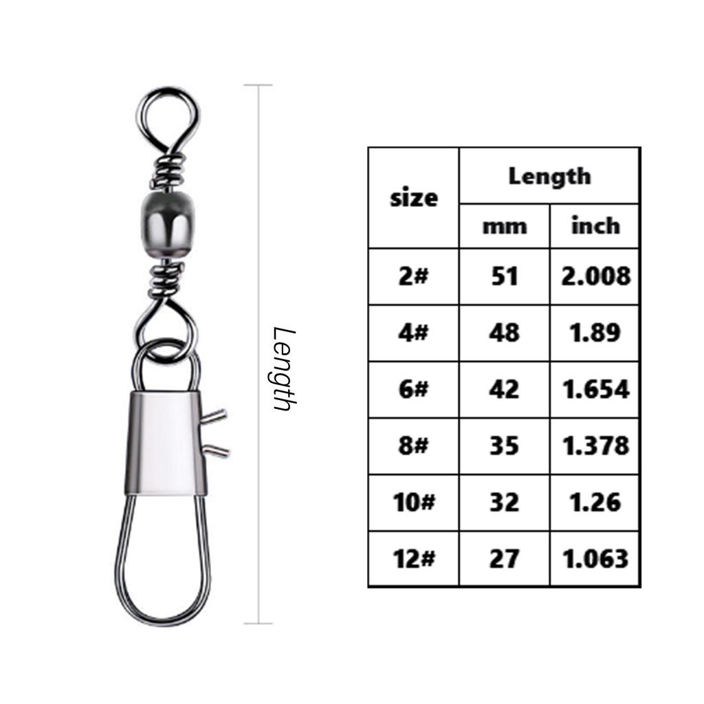 100 szt. Wysokowytrzymałe łożyska kulkowe toczne Krętliki baryłkowe z agrafką blokującą Złączki do przynęt wędkarskich Klips