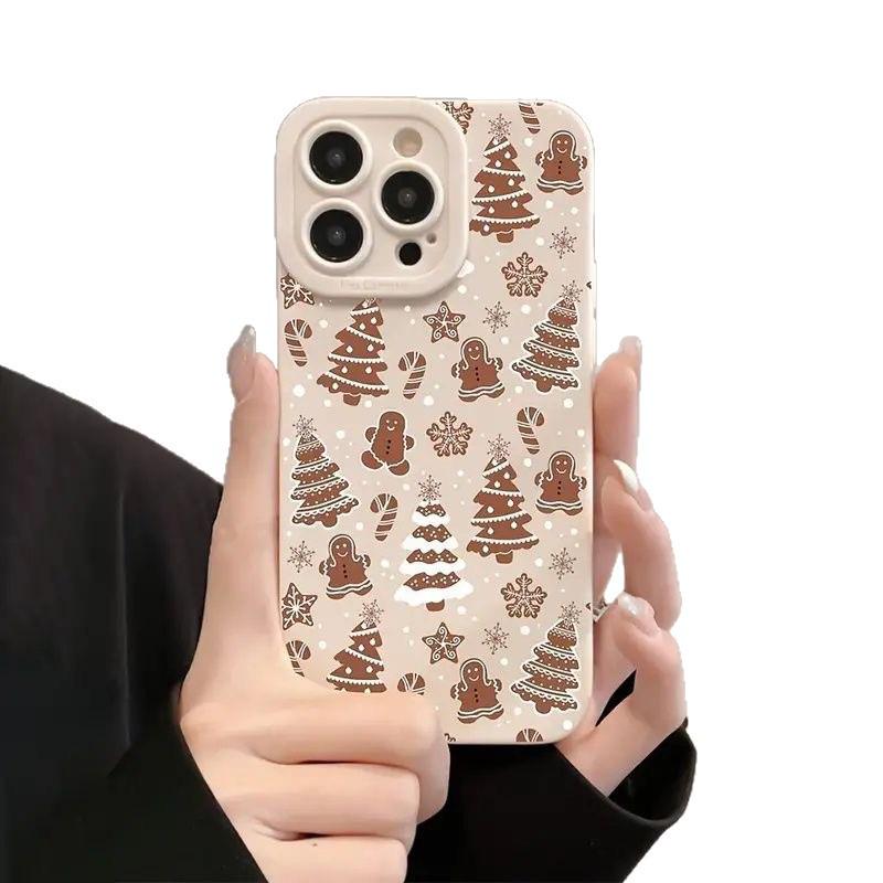 Kreative Nische Weihnachts-Schneemann Handyhülle für iPhone 13/14/15 Pro/Pro Max/16 Pro