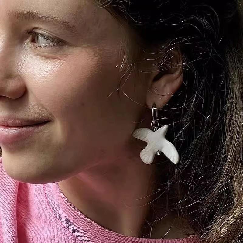 Peace Dove Ceramic Bird-Shaped Beads Diy Necklace Earrings Jewelry Accessories Pendants Loose Beads For Crafting