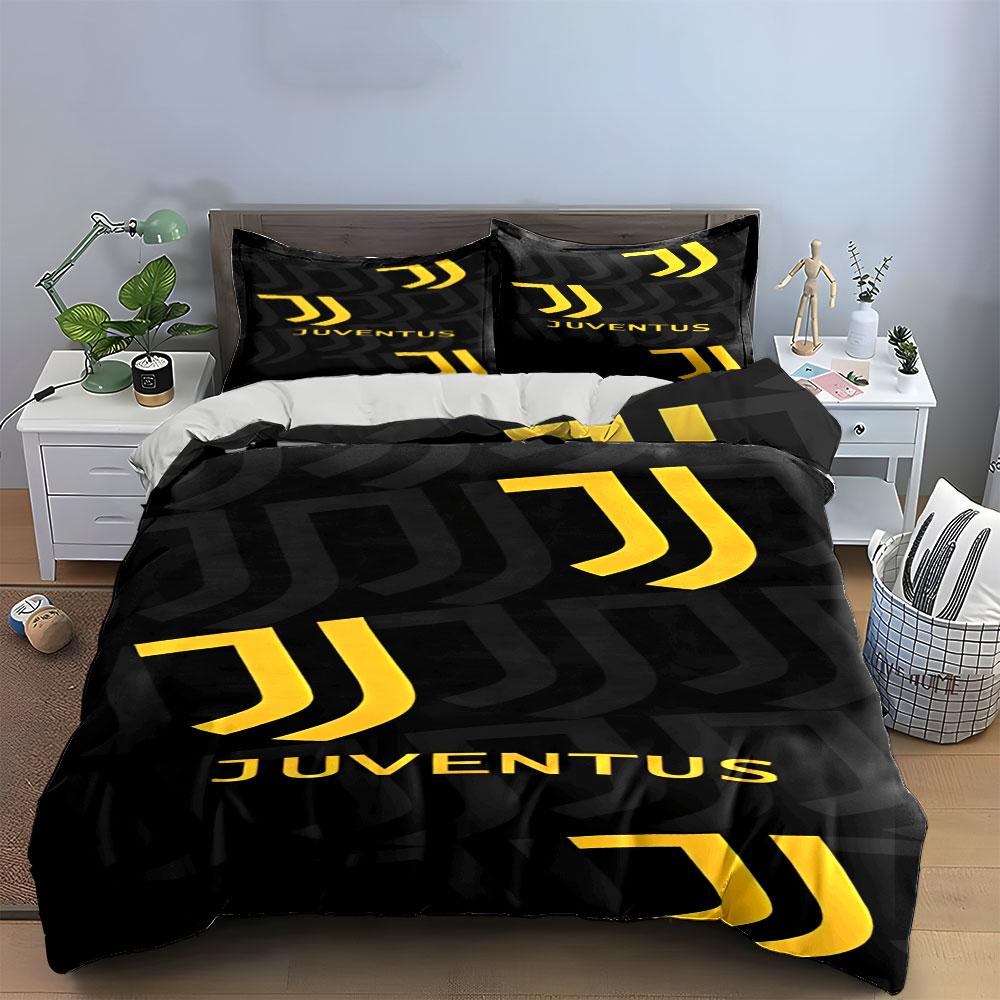 Yellow Juventus logo pattern. Bedding sets Duvet cover sets Duvet covers Pillowcases(1 * Duvet Cover 2 * Pillowcases without duvet insert)
