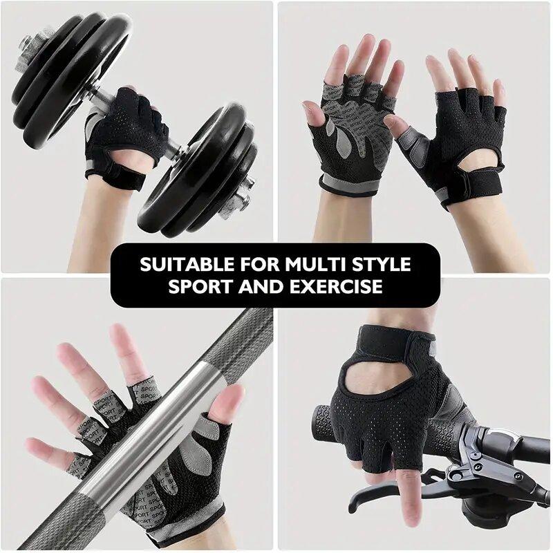 Cycling Gloves Men Women Half Finger Anti Slip Shock-Absorbing Breathable Equipment Gym Bicycles Outdoor Sports Gloves