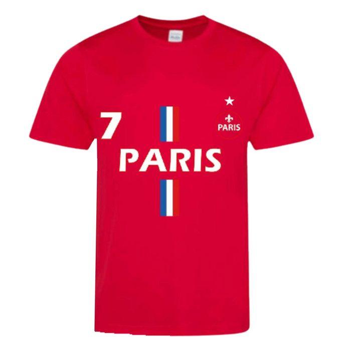 Short and Jersey Set - Paris - Red and Blue - Sweat-wicking - 3 To 13 Years