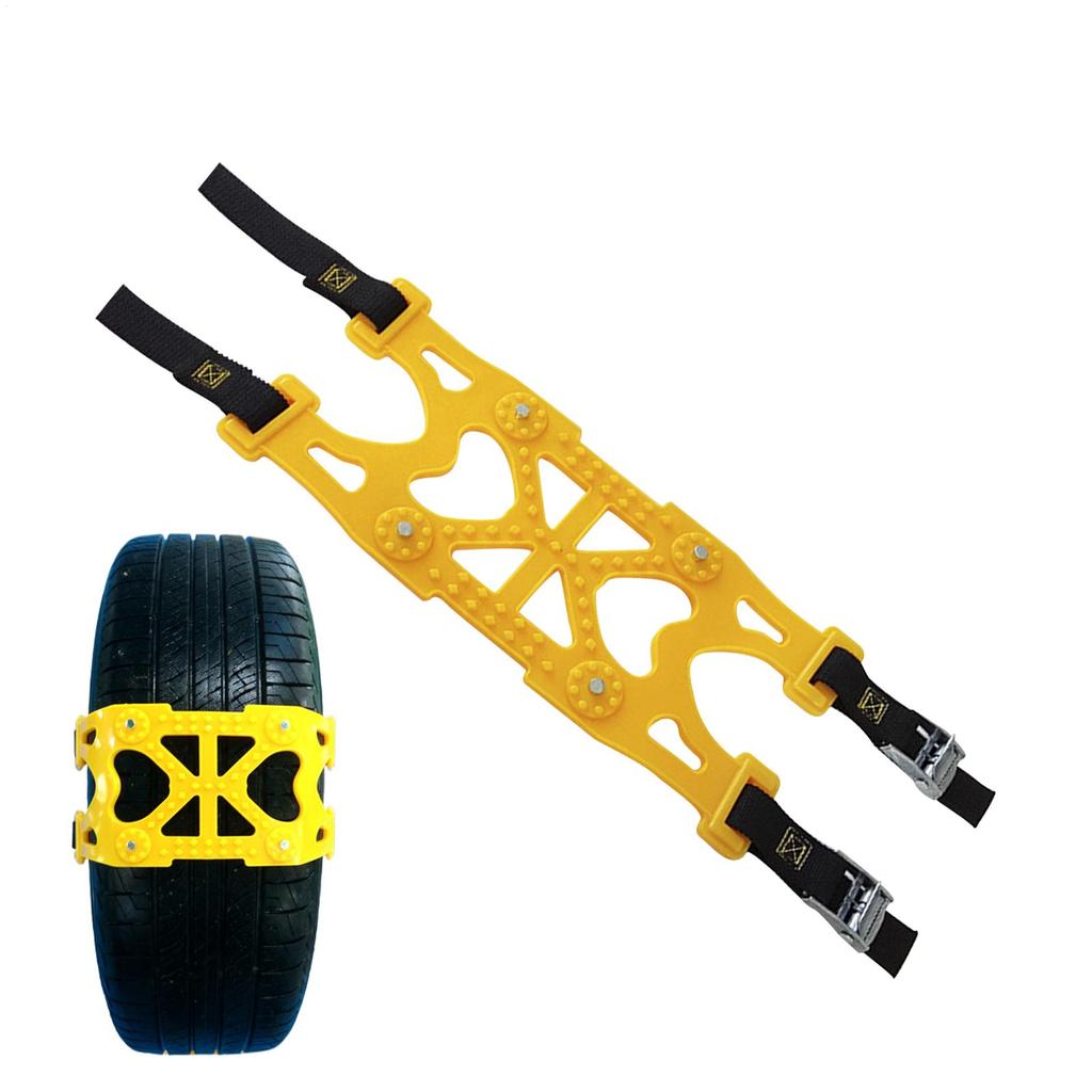 1PC Car Tire Chains Winter Snow Wheels Chain Outdoor Snow, Climbing Mud, Land Tire Emergency Double Grooves Anti-Skid Chains