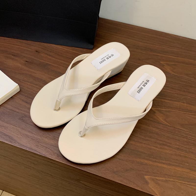 Fashion SUOJIALUN 2024 Summer New Women Slipper Fashion Low Weadge Heel Ladies Elegant Flip Flops Shoes Outdoor Casual Beach Slides Shoe