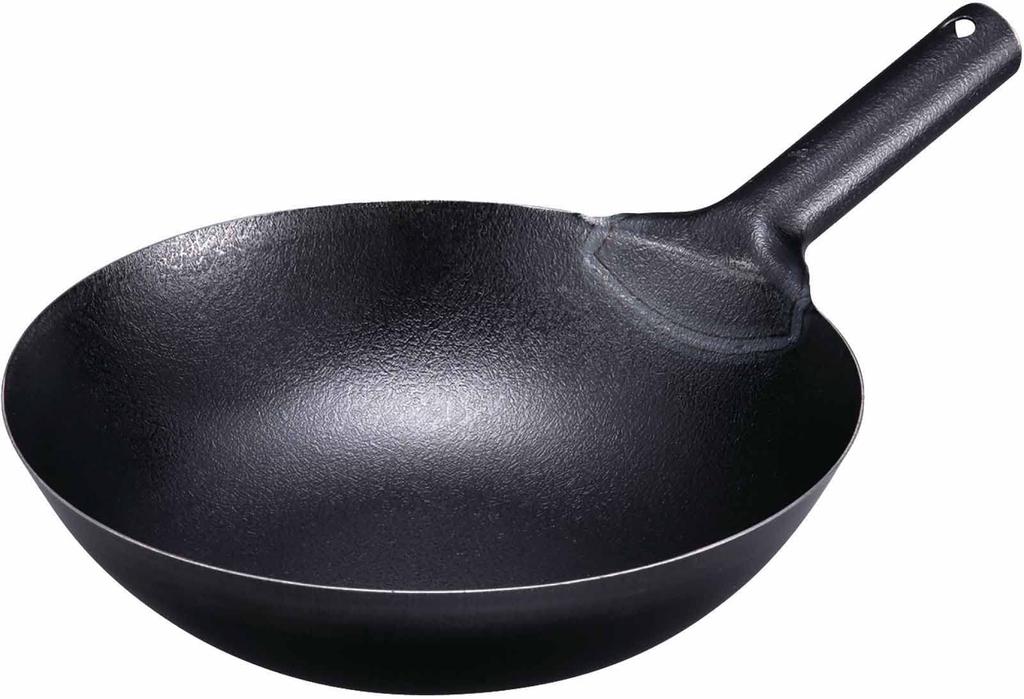 Kanda Iron Wok, 30cm, Made in Japan, Beijing Style, for Chinese Food, Commercial Use, Product Code: 001342
