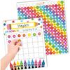 Sticker Chart for Kids Behavior At Home & Classroom - 25 Reward Chart for Kids Incentives, Gold Star Sticker Sheets, Crayon Incentive Charts for