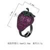 Anello Aperto Esagerato Gioielli Fragola Colore Oro Nero Tesoro Moda Stile Lusso Donna Sensazione Premium Consegna Lotti