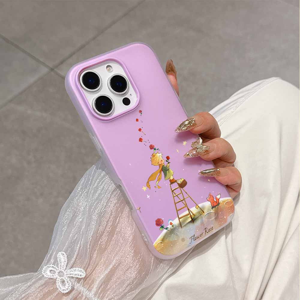 Carina Custodia per Telefono La Piccola Stella del Principe Moda Pianeta Per iPhone 17 AIR 16 15 14 13 12 11 Pro Max Plus Copertura Guscio con Sensazione Pelle Opaca