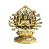 Tibet Buddhism Brass 18 Hands Maha Cundi Bodhisattva Buddha Goddess Statue Height 26cm