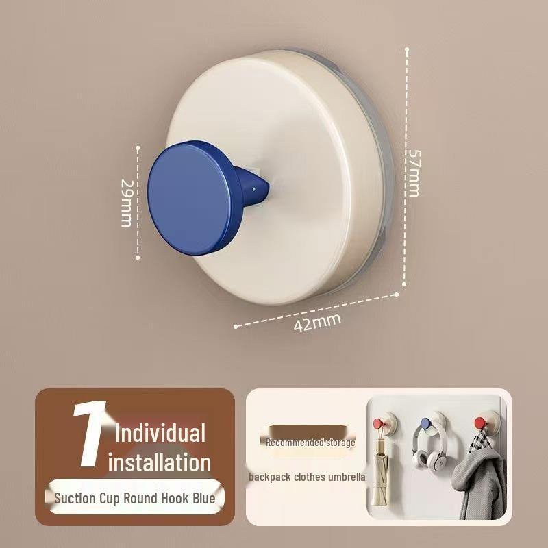 No-Drill Adhesive Bathroom Hook with Strong Suction for Wall or Door