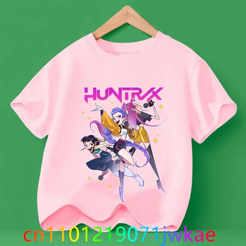 Hots Kinder T-Shirt KPop Dämonenjäger Film Rundhals Cartoon Mädchen Jungen T-Shirt Lässig Baby Print Mode Lässige Mädchenkleidung