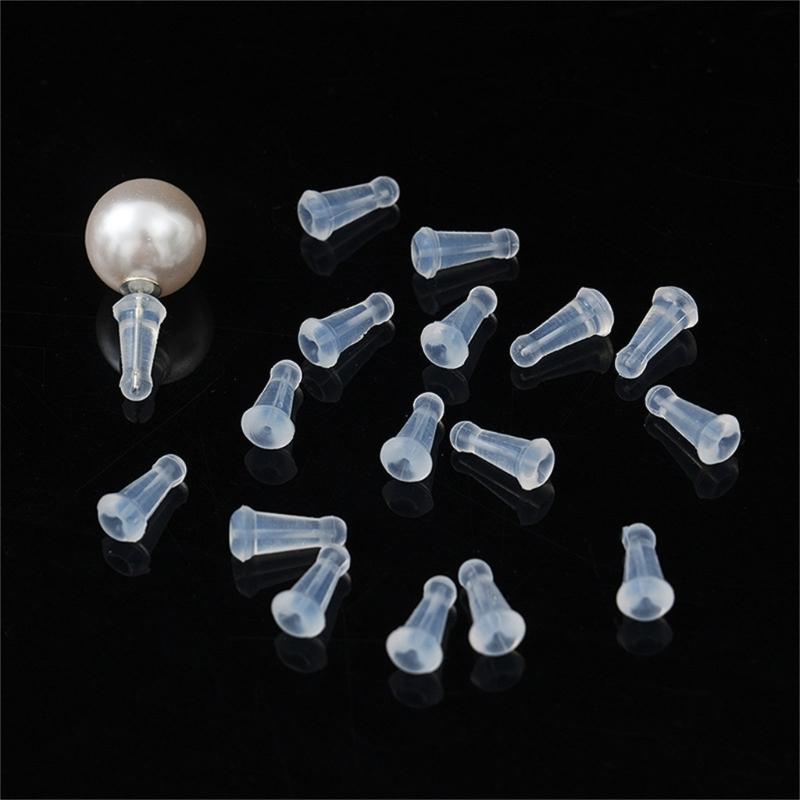 100Pcs Silicone Earring Backs Replacements for Sensitive Skin Hypoallergenics Earring Stoppers for Droopy Earrings