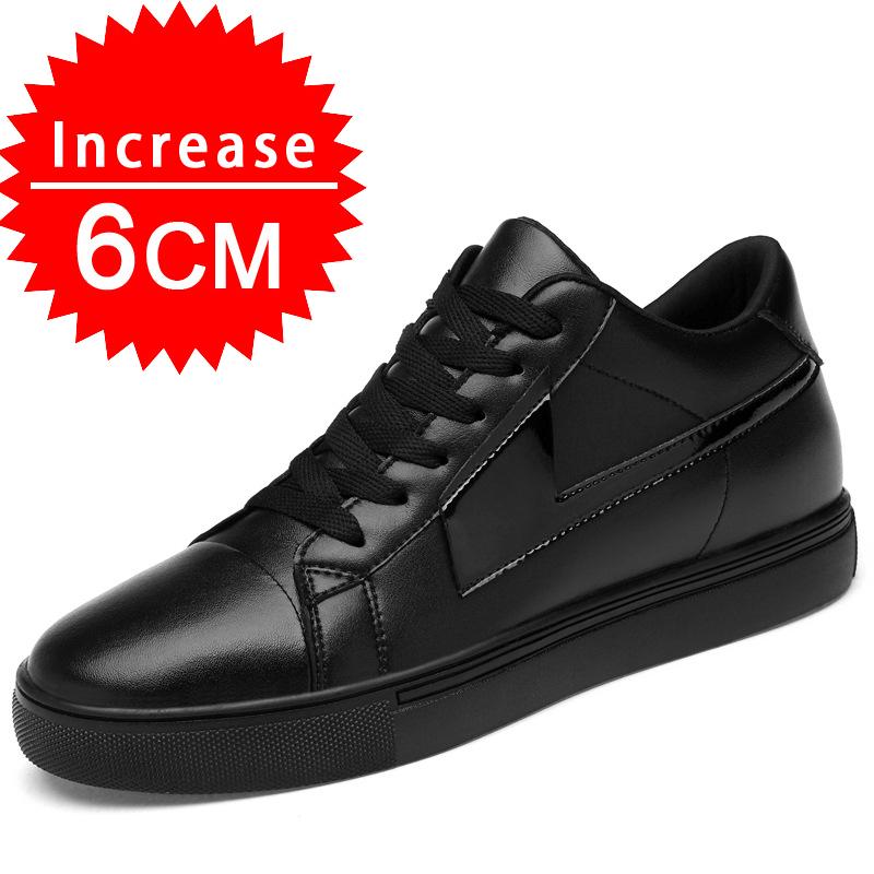 

Кроссовки мужские, увеличивающие рост, стелька 8 см, белые, черные, высокие, мужские, для отдыха, модные, кожаные, спортивные, размер плюс 44 37