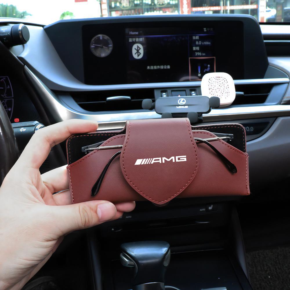 Car Sun Visor Glasses Sunglasses Storage Holder For Mercedes Benz W212 W213 W214 W210 GLK GLS W203 W204 W211 AMG CLS ML C36 F11