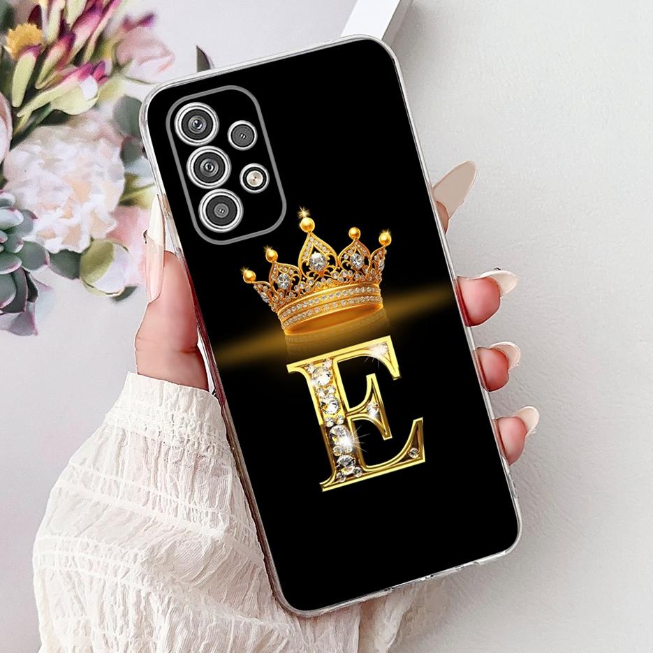 For Samsung Galaxy A13 4G Case SM-A135F Luxury Crown Letters Cover Soft Silicone Phone Case For Samsung A13 A 13 5G A136B Fundas