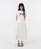 Ohesio Shirring Tiered Maxi Skirt, White