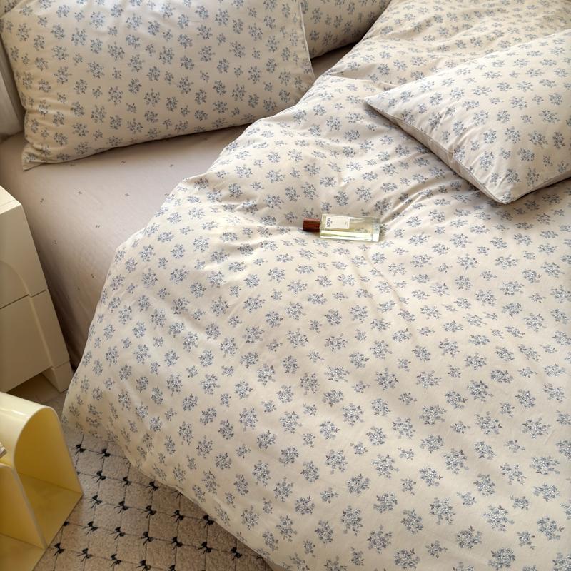 Luxusní sada povlaku na přikrývku ze 100% bavlny se 2 povlaky na polštáře - Květinový design, Elegantní a prodyšná ložní sada, Více velikostí