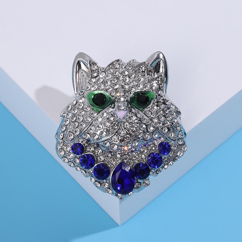 Fashion Personalized Rhinestone Leopard Head Brooch, Simple Temperament Clothing With Jewelry Pendant Pin