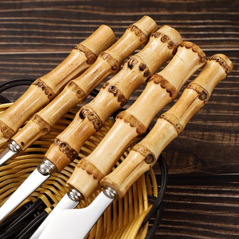 Lijia Bamboo Handle 304 Stainless Steel Western Cutlery