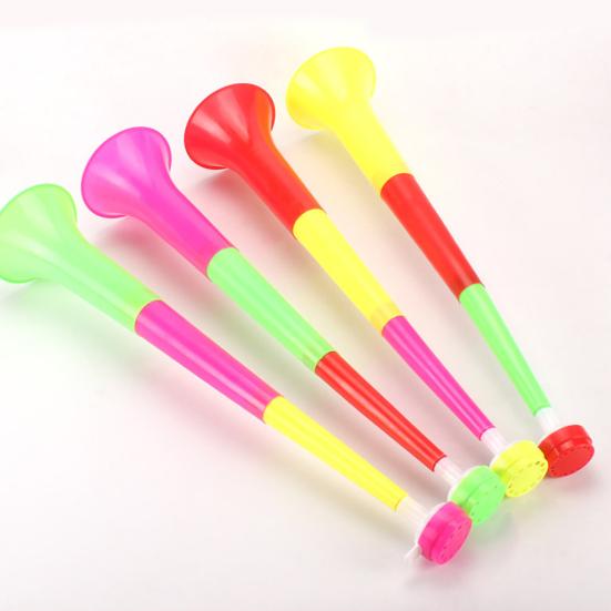 Trompete de Animação Desmontável 3 Seções Encaixáveis Retrátil Adorável Cor Vibrante Portátil Conveniente 60cm Futebol Esportes Fãs Animação Buzina Ferramenta