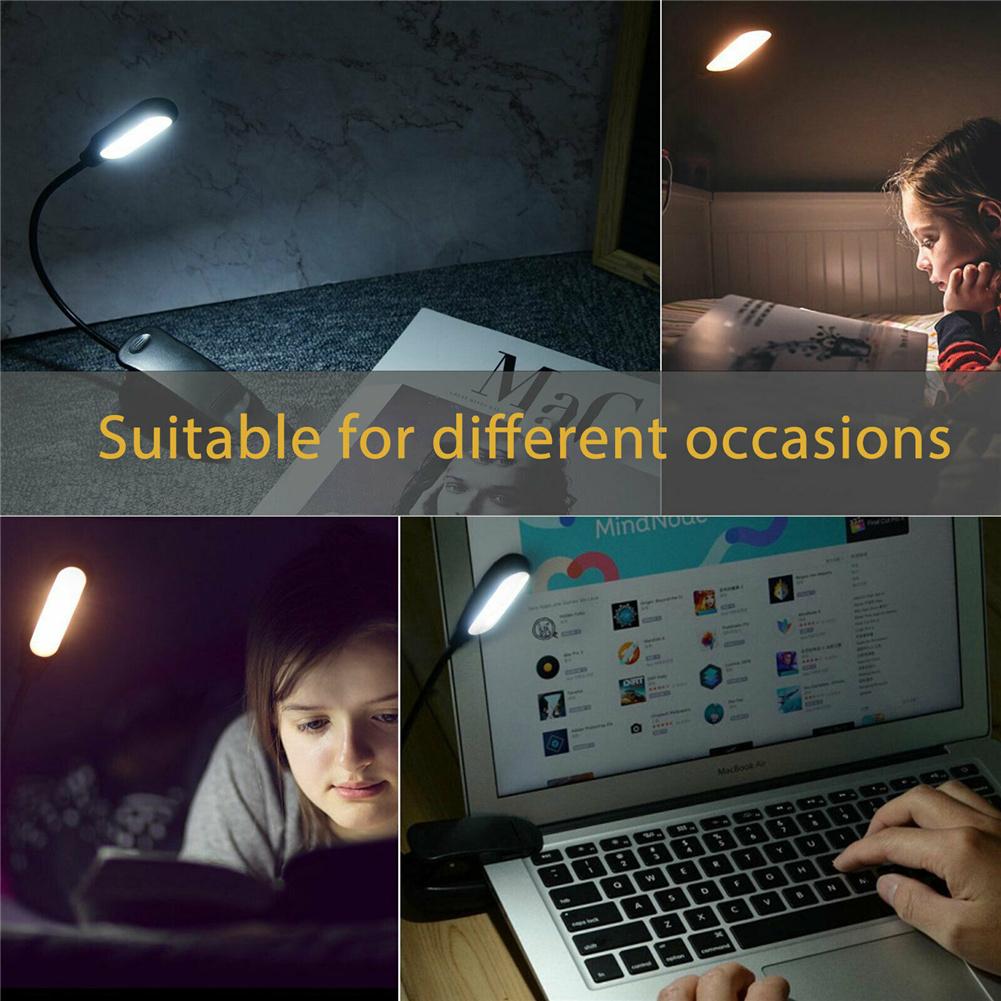 Dimmable Led Reading Light Usb Rechargeable Clip-on Desk Table Reading Book Lamp