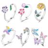 Authentic Genuine Copper Spring Rings Sparking Zirconium Women Wedding Opening Rings For Jewelry Creation Anniversary Present Choice