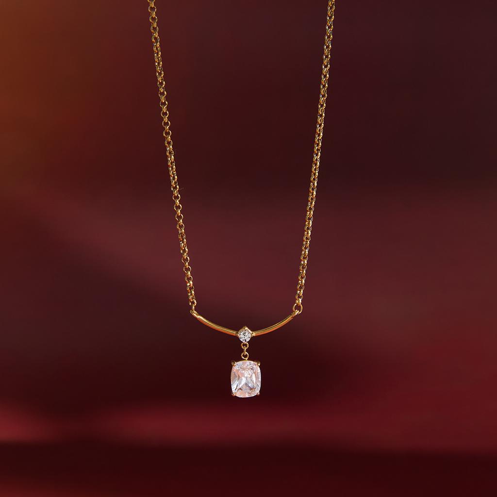 Yori Delicate Bling Cubic Zirconia Pendant Stainless Steel Luxury Necklace High-Grade Fashion Shiny Jewelry Gift Unisex