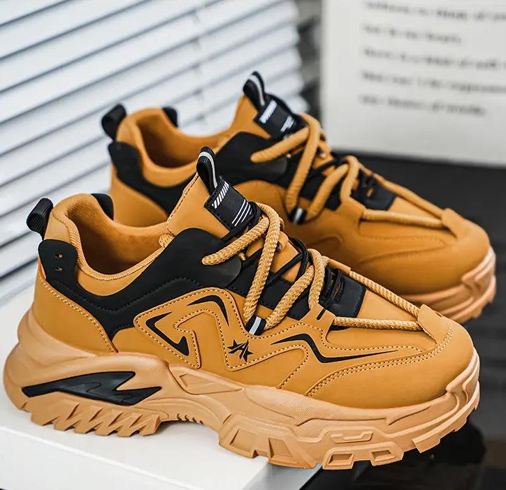 Buty Męskie Sneakersy na Platformie typu High-top Trend Wszechstronne Sportowe Rekreacyjne Grube Podeszwy Podwyższające Buty Toolingowe Zapatillas Hombre