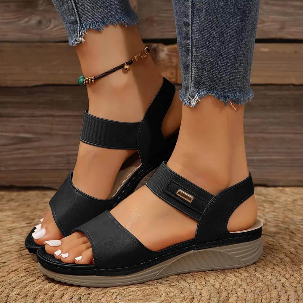 Elegant Slip-On Party Dress Women'S Sandals Wedges Shoes For Women Sandals With Arch Support Comfortable Zapatos De Mujer