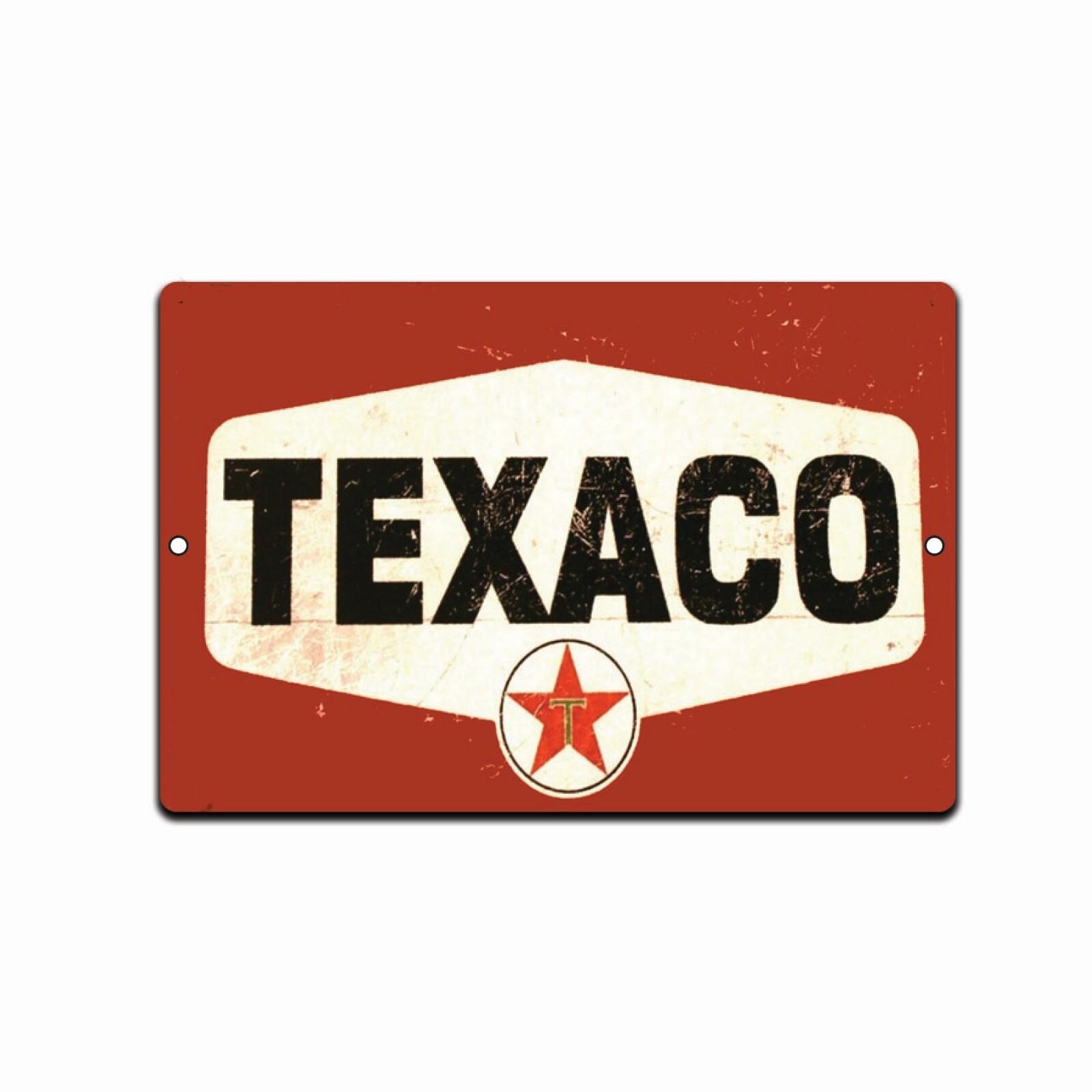 

Texaco Gas Oil Vintage Tin Sign, Retro Rustic Metal Decor for Garage Auto Shop