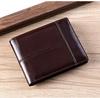 Genuine Leather Wallet Men RFID Blocking Oil Wax Cowhide Bifold Short Purse Large Capacity with Coin Pocket