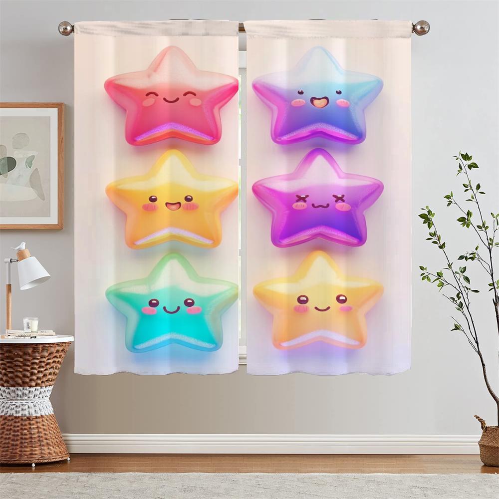 

Starlet Кухонные шторы в гостиной, декоративная штора для спальни, шторы, современные жалюзи для украшения дома W50xH70cmx2pcs-CL