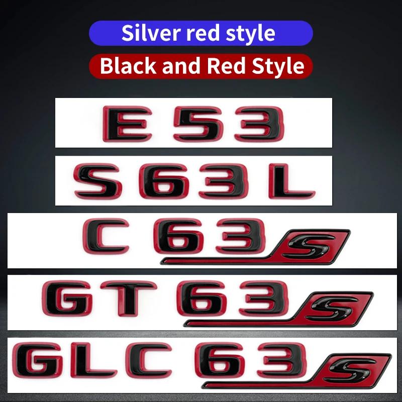 Suitable for Mercedes Benz rear letter sticker C63S GT63S S63LGLE53 SL63S modification W205 W206 C190 X290 W167 black red versi WD1